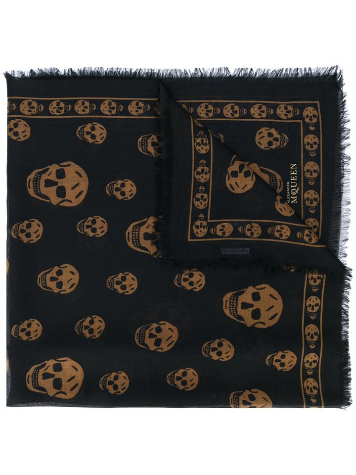 Skull Scarf - Men - Silk/modal - One Size, Black, Silk/modal, Alexander Mcqueen