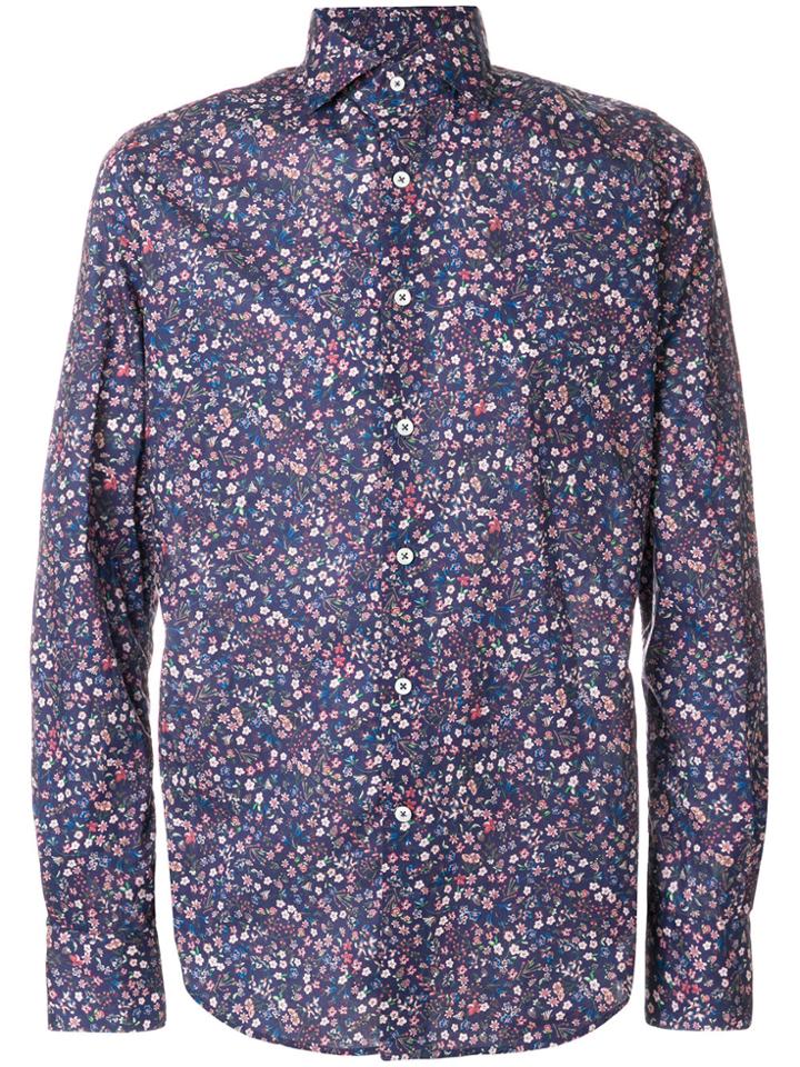 Glanshirt Floral Print Cotton Shirt - Pink & Purple