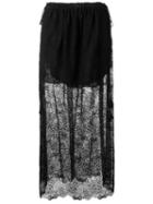 Chloé Embroidered Playing Card Lace Skirt, Women's, Size: 38, Black, Cotton/polyester