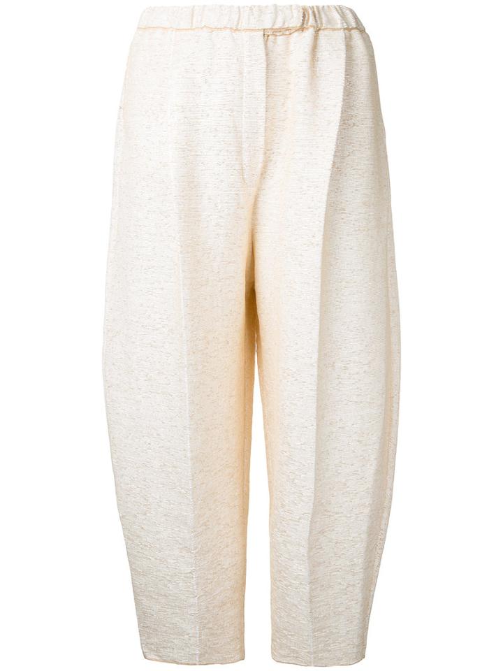 Boboutic - Cropped Trousers - Women - Cotton/polyamide/polyurethane - S, Nude/neutrals, Cotton/polyamide/polyurethane