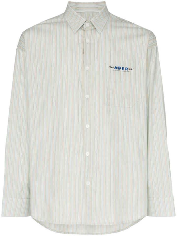 Maison Kitsuné X Ader Error Striped Shirt - Green