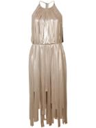 Halston Heritage - Metallic (grey) Strips Dress - Women - Polyester/spandex/elastane - M, Polyester/spandex/elastane