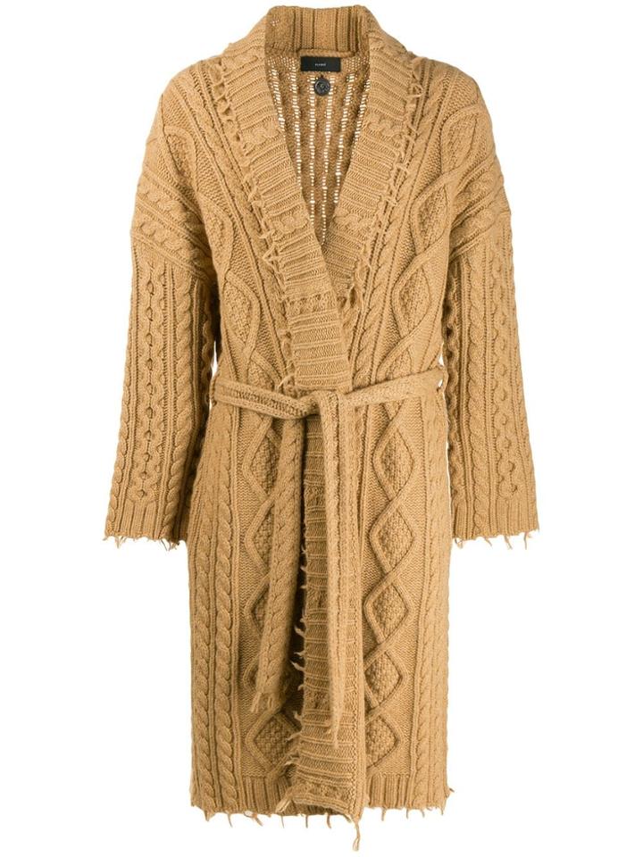 Alanui Cable Knit Cardi-coat - Brown