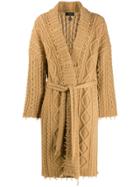 Alanui Cable Knit Cardi-coat - Brown