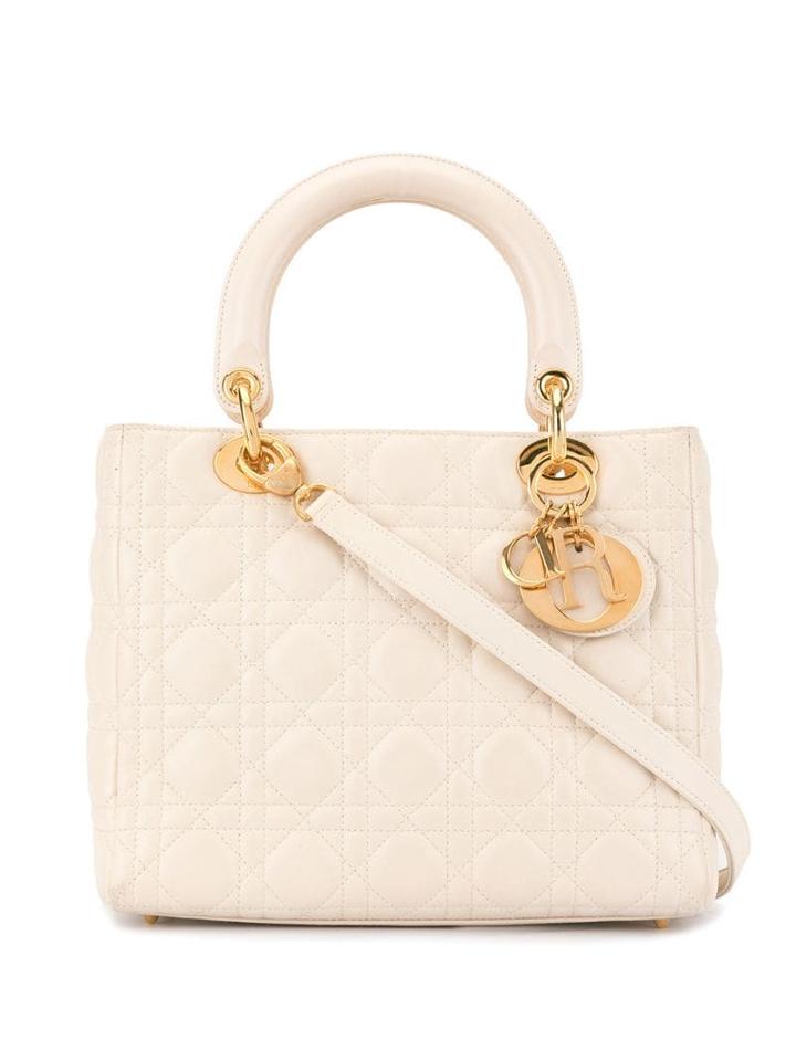 Christian Dior Pre-owned Lady Dior Cannage 2way Handbag - White