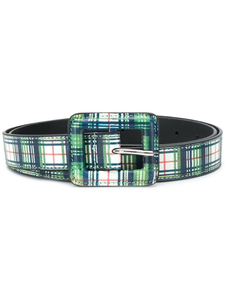 B-low The Belt Checked Buckle Belt - Green