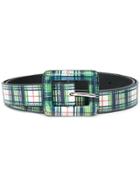 B-low The Belt Checked Buckle Belt - Green