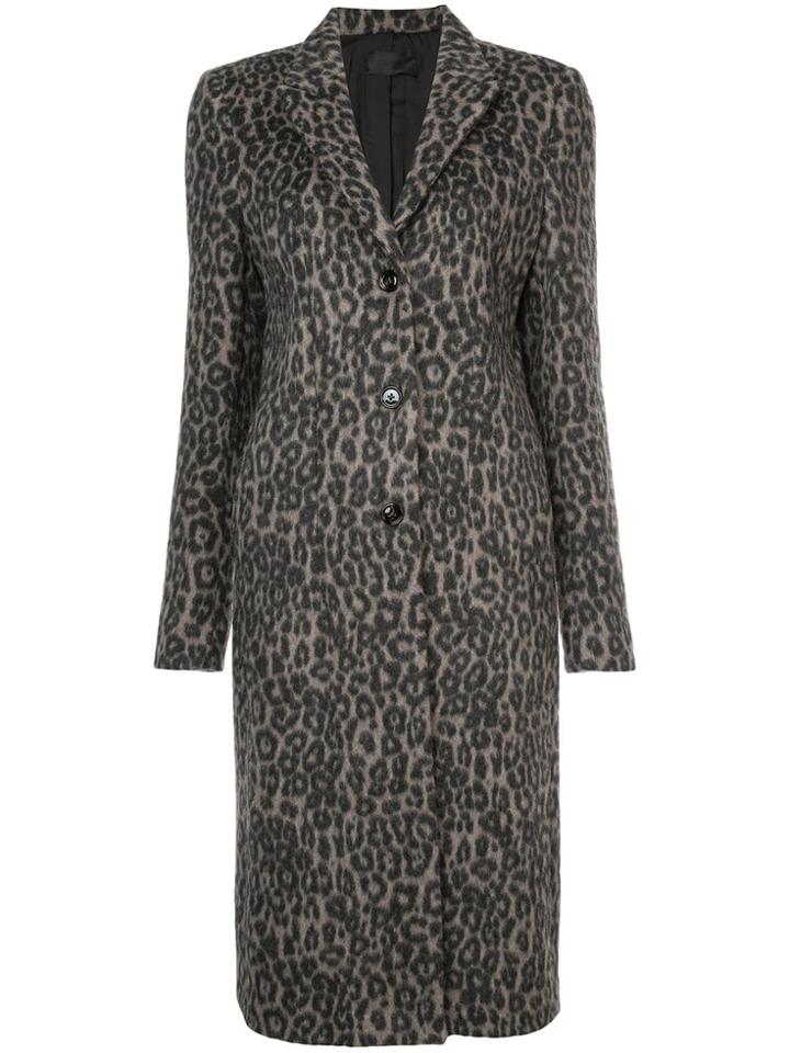 Rta Leopard Print Coat - Black