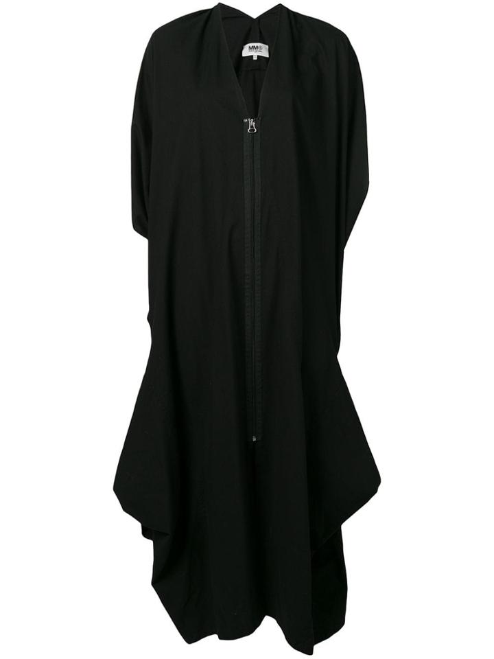 Mm6 Maison Margiela Oversized Zip-up Coat - Black