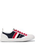 Thom Browne Canvas Trainers With Rwb Stripe - Blue