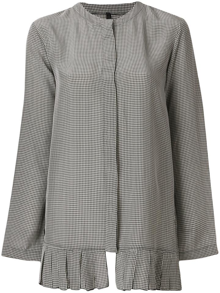 Sara Lanzi Gingham Blouse - Grey