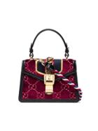 Gucci Multicoloured Sylvie Mini Logo Velvet And Leather Shoulder Bag
