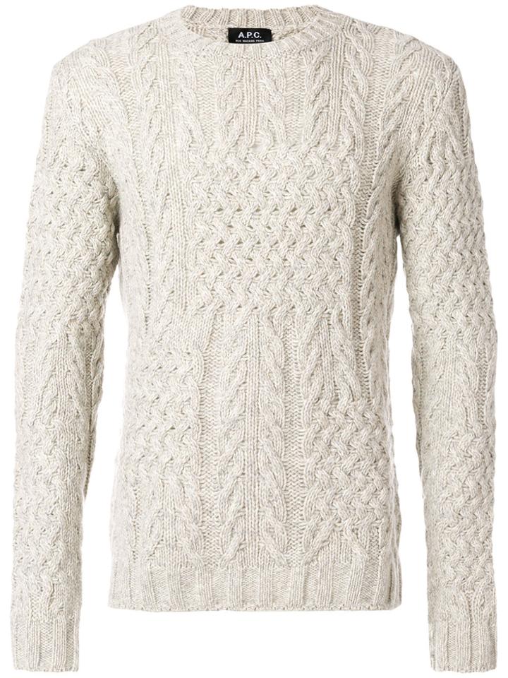 A.p.c. Cable Knit Jumper - Nude & Neutrals
