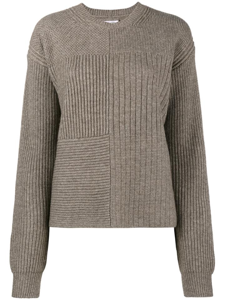 Helmut Lang Ribbed Side Slit Jumper - Brown