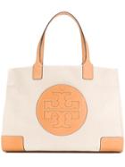 Tory Burch Embroidered Logo Tote - Nude & Neutrals