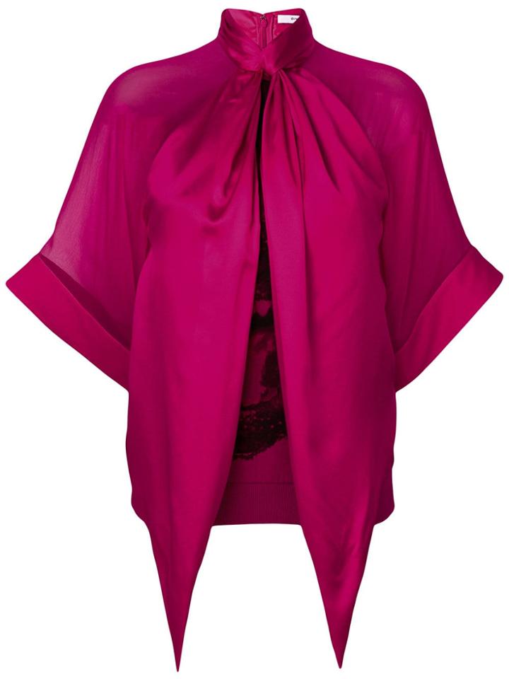 Givenchy Draped Neckline Rottweiler Print Top - Pink
