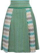 Missoni Pleated Skirt, Women's, Size: 42, Green, Cotton/polyester/viscose