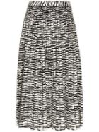 Proenza Schouler Tiger Print Pleated Skirt - Black