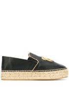 Moschino Embroidered Espadrilles - Black