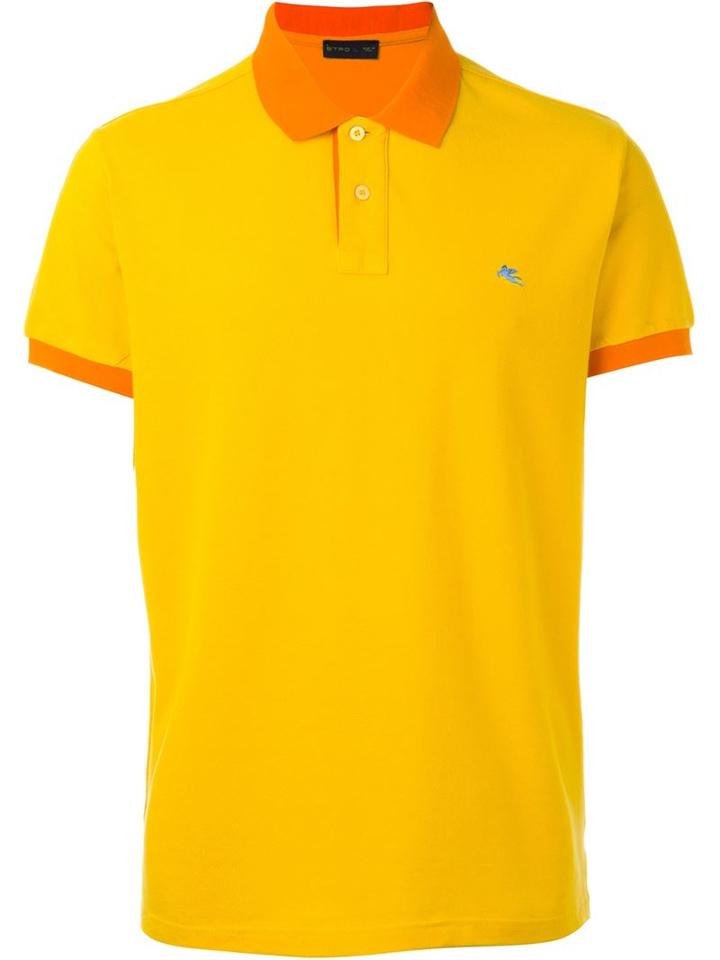 Etro Short-sleeve Polo Shirt, Men's, Size: Xl, Yellow/orange, Cotton