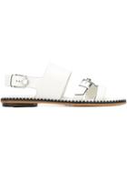 Tod S Buckled Sandals, Women's, Size: 35, White, Calf Leather/leather