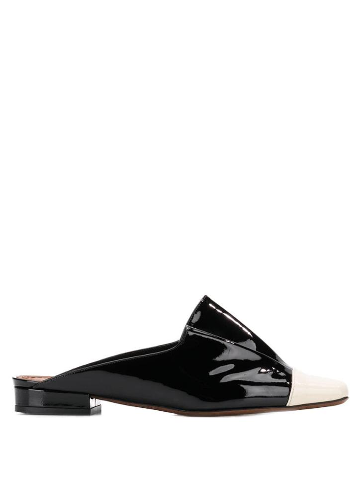 L'autre Chose Ruffle Detail Mules - Black