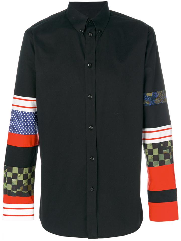 Givenchy Multi Print Sleeve Shirt - Black