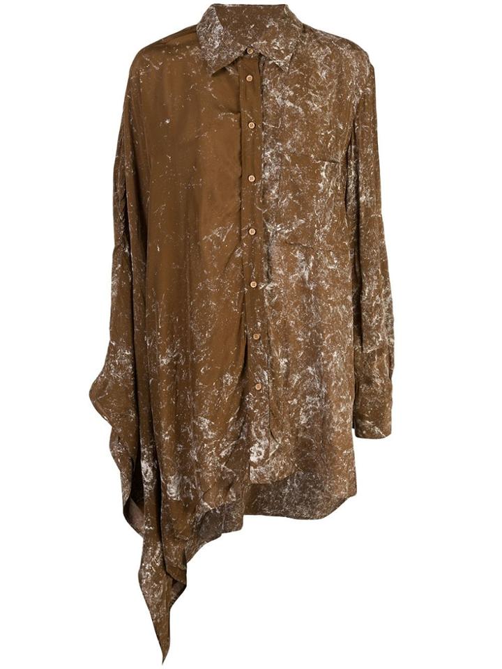 Uma Wang Asymmetric Hem Shirt - Brown