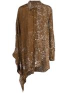 Uma Wang Asymmetric Hem Shirt - Brown