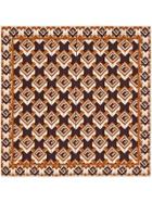 Gucci Geometric G Print Silk Pocket Square - Brown