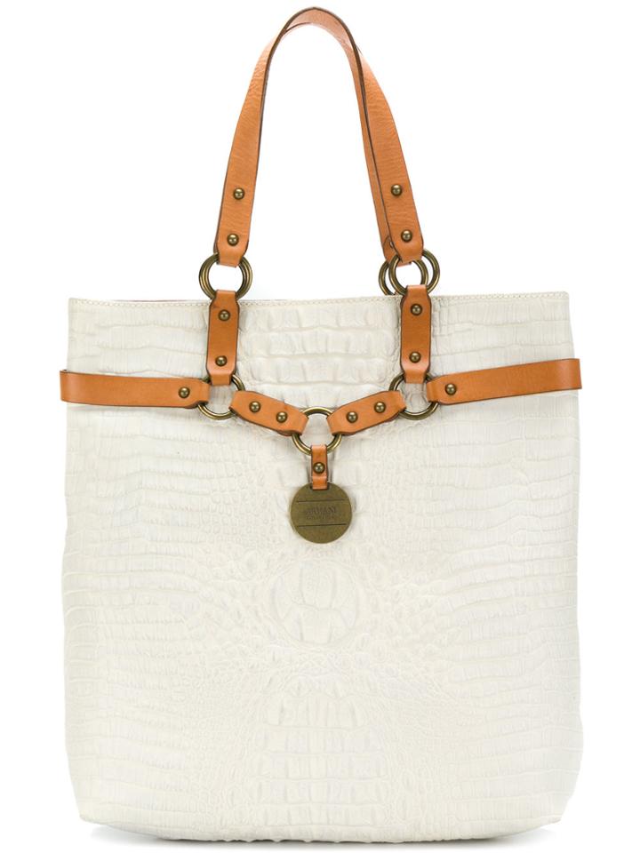 Armani Collezioni Harness Handle Tote Bag - White