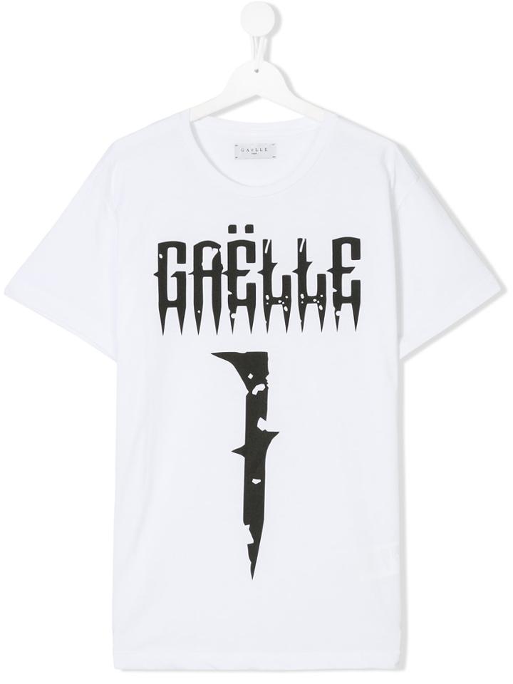 Gaelle Paris Kids T-shirt With Logo Print - White