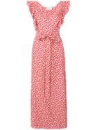 La Doublej Geometric Print Wrap Dress - Pink & Purple