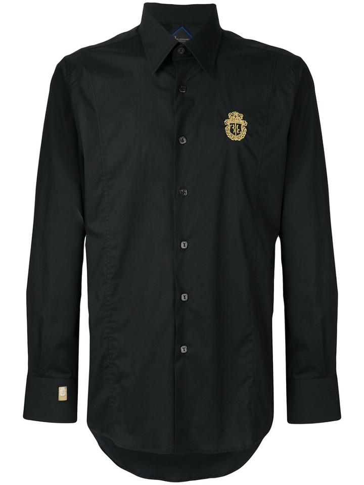 Billionaire - Embroidered Logo Shirt - Men - Cotton/spandex/elastane - S, Black, Cotton/spandex/elastane