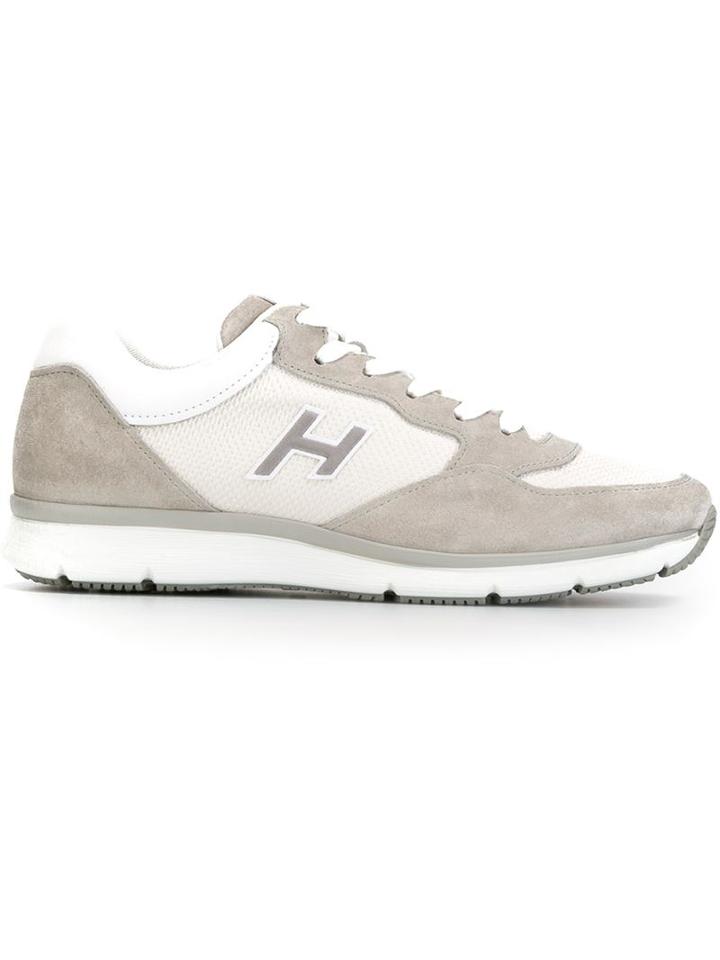 Hogan Lace-up Sneakers, Men's, Size: 6.5, Grey, Leather/suede/nylon/rubber