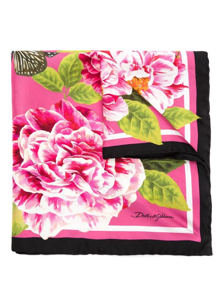 Dolce & Gabbana Dolce & Gabbana Printed Silk Scarf - Pink