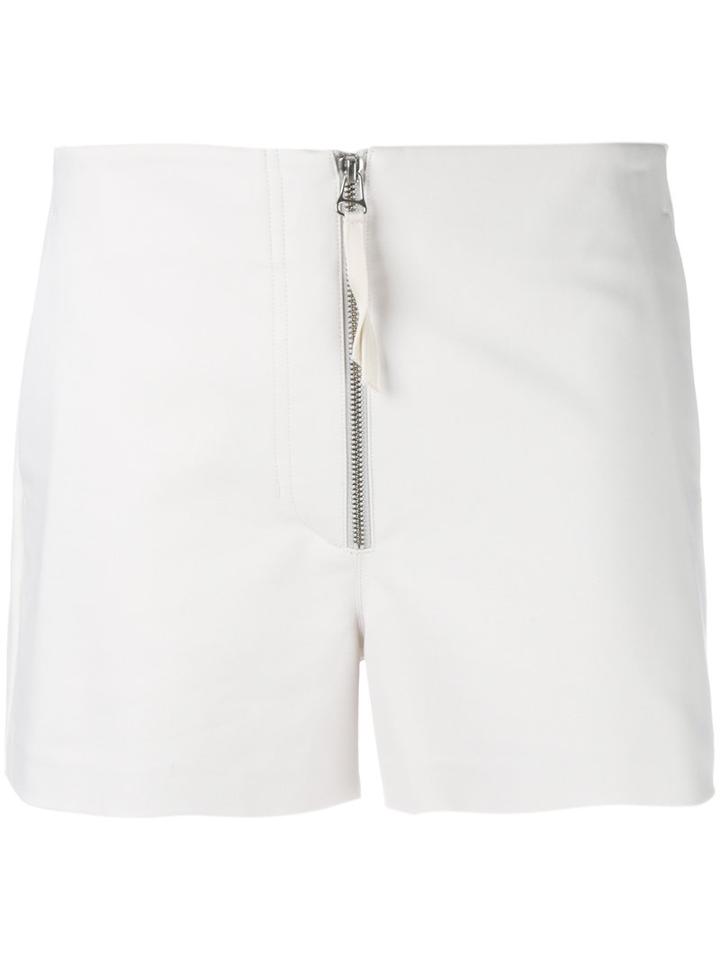 Helmut Lang - Zipped Shorts - Women - Cotton/polyamide/spandex/elastane - 2, Grey, Cotton/polyamide/spandex/elastane