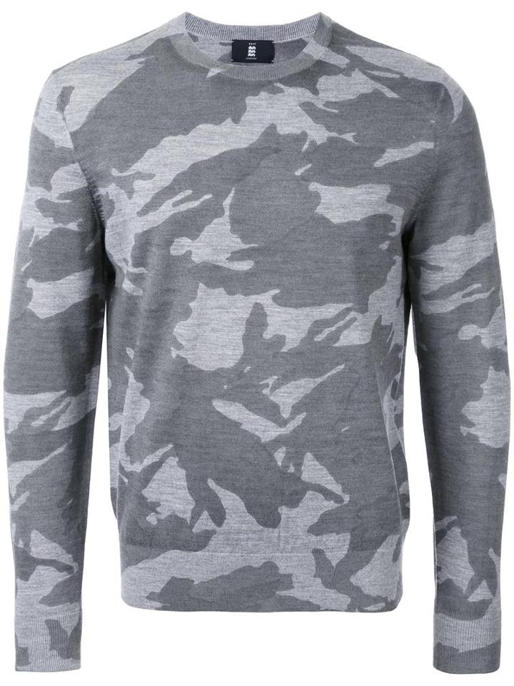 Kent & Curwen Camouflage Slim-fit Jumper, Men's, Size: Medium, Grey, Wool