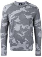 Kent & Curwen Camouflage Slim-fit Jumper, Men's, Size: Medium, Grey, Wool