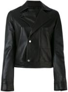 Helmut Lang - Snap Button Jacket - Women - Cotton/leather/cupro - M, Women's, Black, Cotton/leather/cupro