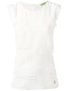 Versace Jeans Frayed Trim Top - White