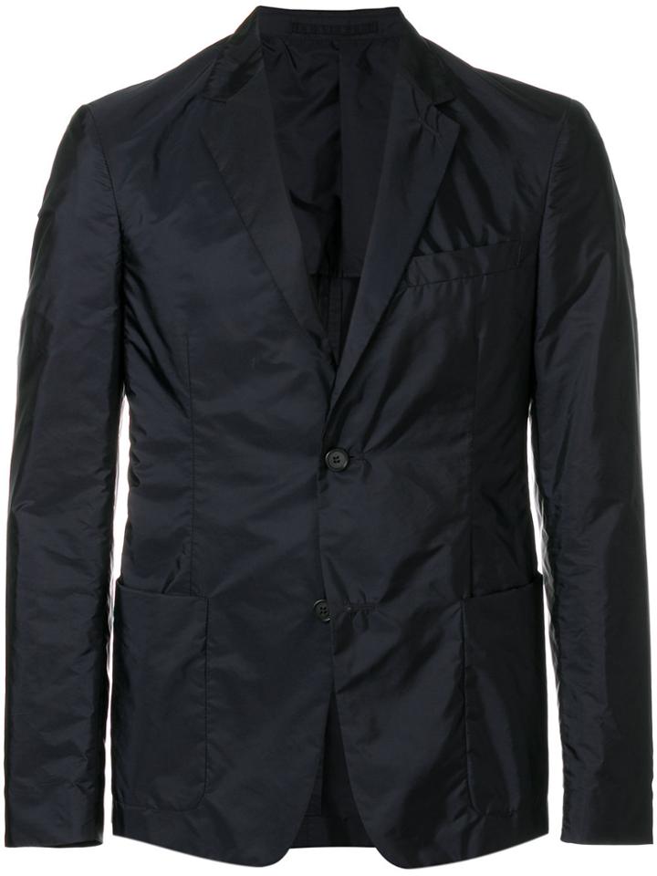 Prada Nylon Single Breasted Blazer - Blue