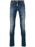 Philipp Plein Tiger Embroidered Skinny Jeans - Blue