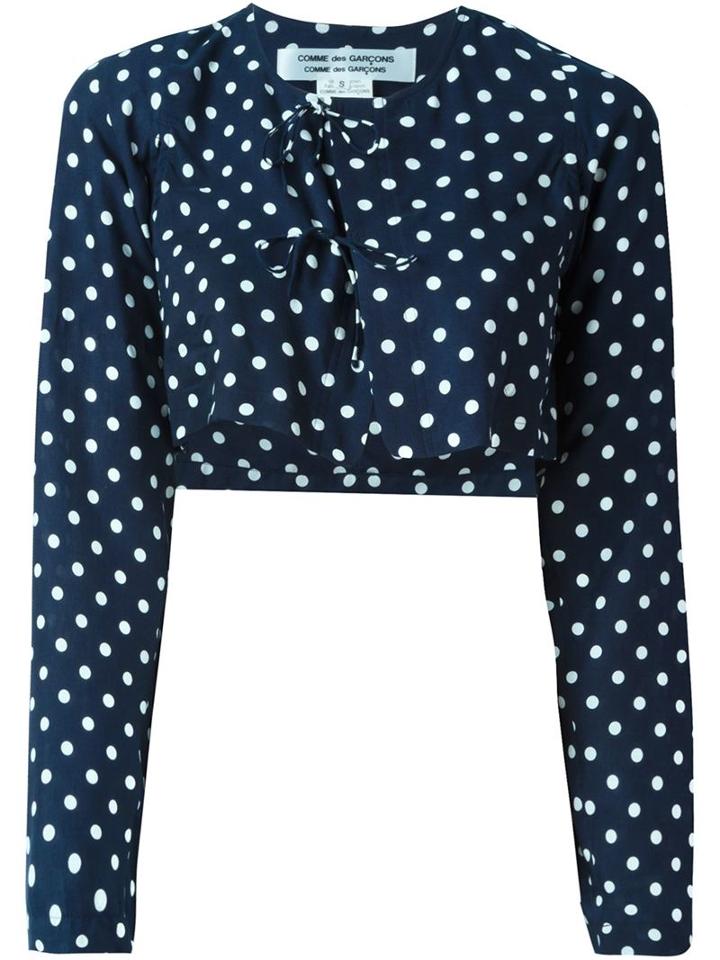 Comme Des Garçons Comme Des Garçons Polka Dot Print Jacket, Women's, Size: Small, Blue, Rayon
