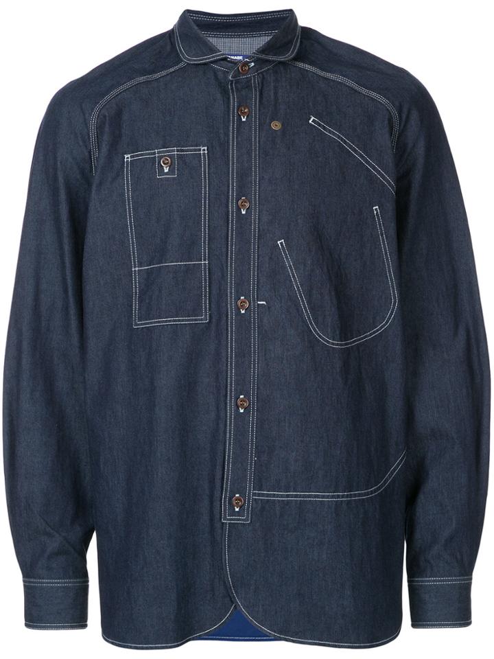 Junya Watanabe Comme Des Garçons Man Stitch Detail Contrast Shirt -