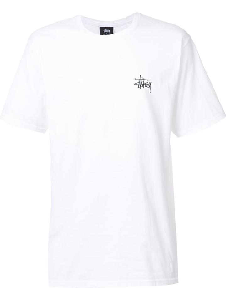 Stussy Back Print T-shirt, Men's, Size: Small, White, Cotton