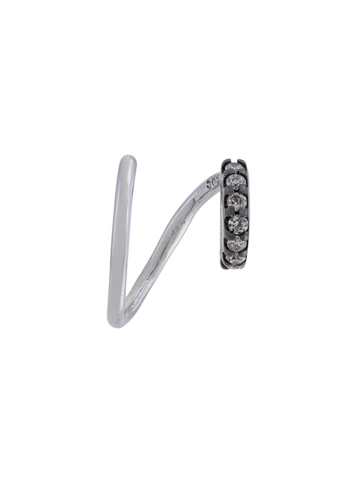 Maria Black Lila Mono Diamond Earring (right) - Metallic