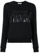 Msgm - Logo Print Sweatshirt - Women - Cotton - S, Black, Cotton