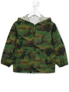 Babe And Tess - Camouflage Print Coat - Kids - Cotton/spandex/elastane - 6 Yrs, Green