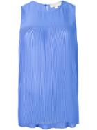 Michael Michael Kors Pleated Tank Top, Women's, Size: Large, Blue, Polyester